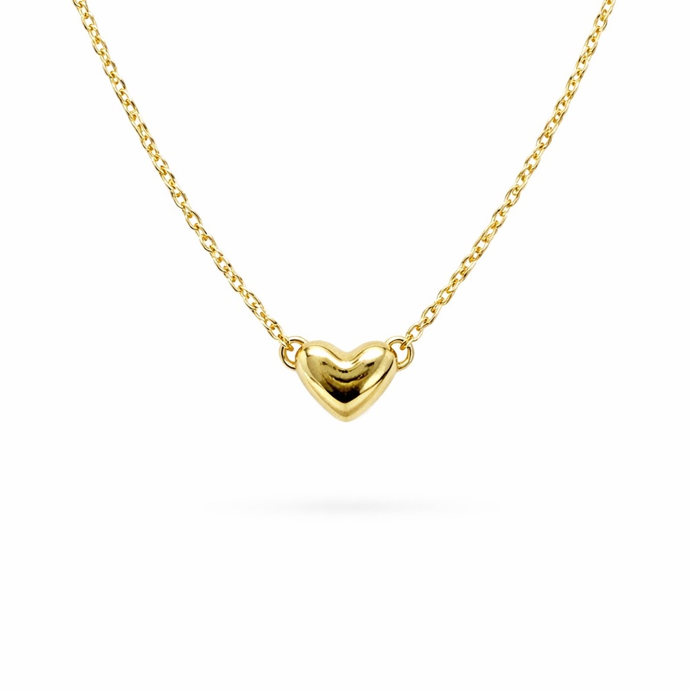 S925 | Gold Over Sterling Silver | Puffy Heart Chain
